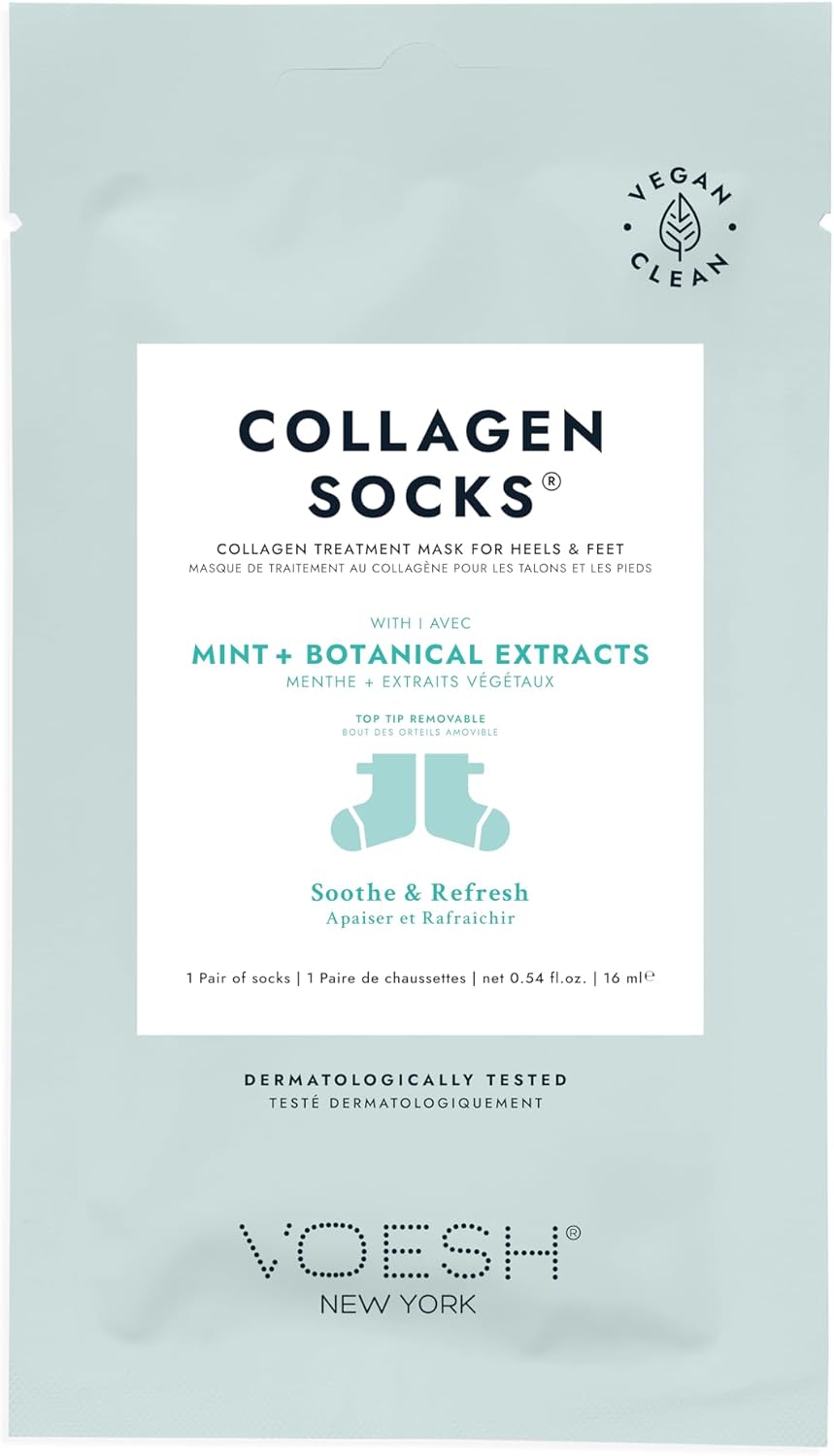 Chaussettes Voesh en collagène à la menthe et aux extraits botaniques