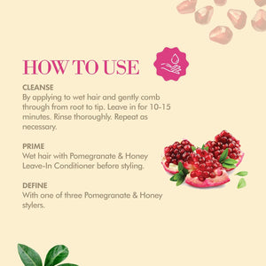 Après-shampoing hydratant et démêlant à la grenade et au miel de Mielle Organics