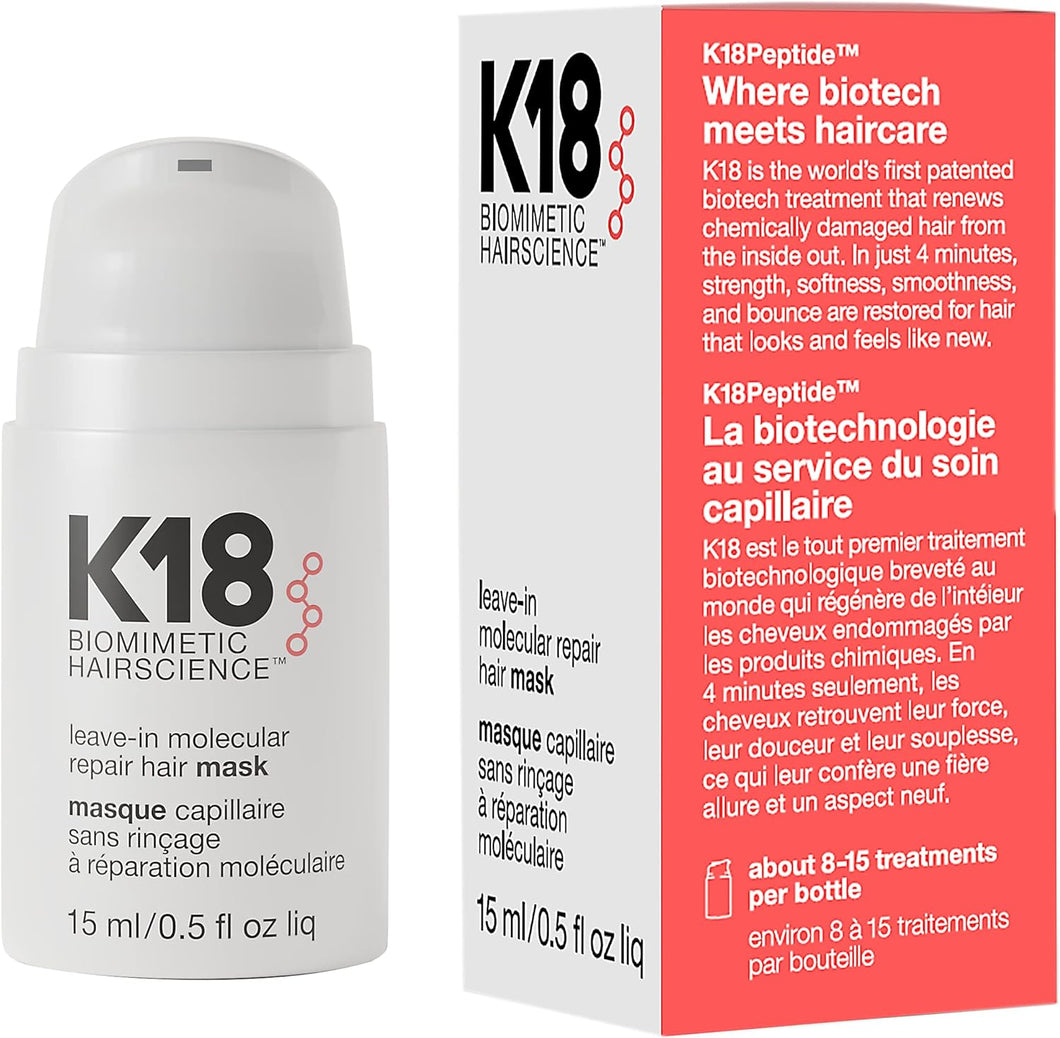 K18 LEAVE-IN MOLECULAR REPAIR HAIR MASK 15ML