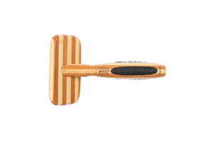 Bass Brushes | De-matting Pet Brush | Alloy Pin | Pure Bamboo Handle | Slicker Style | Striped Finish | Model A21-SB
