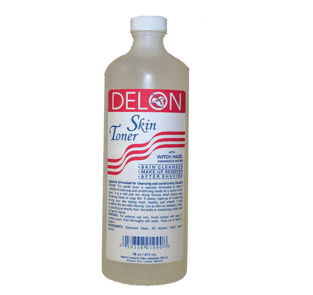 DELON SKIN TONER W/WITCH HAZEL 16OZ