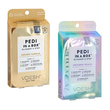 Charger l&#39;image dans la galerie, VOESH Pedi in a Box Glimmer - Duo assorti, lot de 2, parfum vanille dorée et parfum pêche licorne
