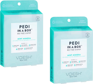 VOESH Pedi in a Box O2 Fizz 5 Step - Mint Mimosa, 2 Pack