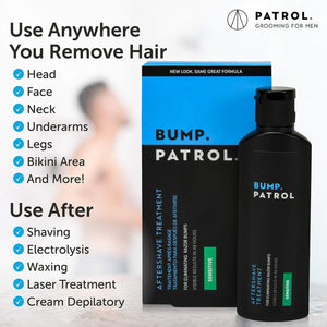 Formule après-rasage Bump Patrol Sensitive Strength - Solution après-rasage douce qui élimine les bosses du rasoir et les poils incarnés - 2 oz