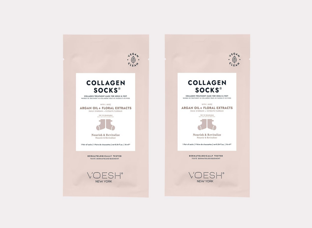 Chaussettes Voesh en collagène à l'huile d'argan - Lot de deux
