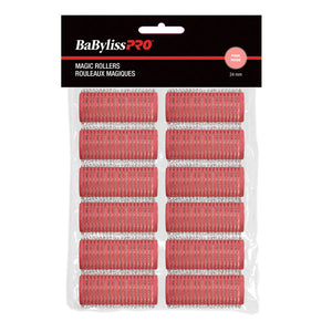 Rouleaux velcro BabylissPro roses 24 mm, une douzaine - BESMAGIC3UCC