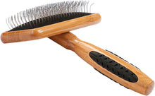 Charger l&#39;image dans la galerie, Bass Brushes Slicker Pet Groomer Manche en bambou moyen avec poignées en caoutchouc
