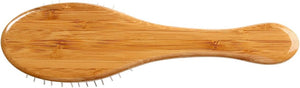 Bass Brushes Wire Pet Groomer Small Oval Bamboo Handle