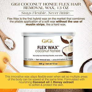 Cire dépilatoire flexible à la cire de coco Gigi, 13 onces