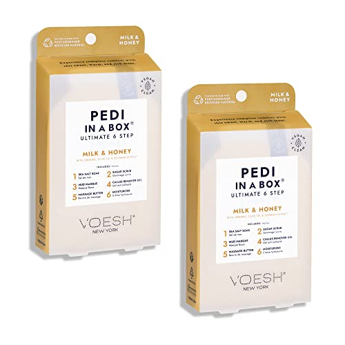 VOESH Pedi in a Box Ultimate 6 étapes - Lait et miel, lot de 2