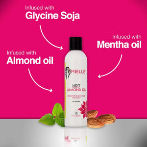 Huile d'amande à la menthe Mielle 8 oz