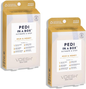 VOESH Pedi in a Box Ultimate 6 étapes - Lait et miel, lot de 2