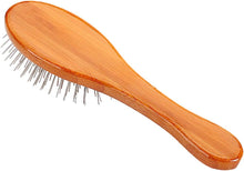 Load image into Gallery viewer, Bass Brushes Wire Pet Groomer Small Oval Bamboo Handle
