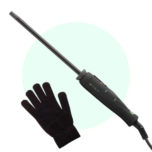 Professional Series Ultra-Thin Curling Wand 3/8 Inch Iron by MINT | Extra-Long 2-Heater Ceramic Barrel That Stays Hot. Hair Curler/Wave Former. Travel-Ready Dual Voltage.