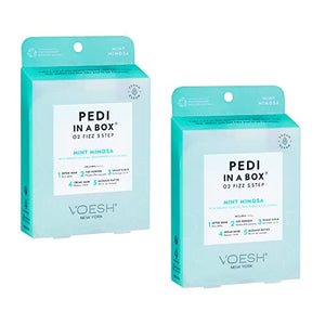 VOESH Pedi in a Box O2 Fizz 5 Step - Mint Mimosa, 2 Pack