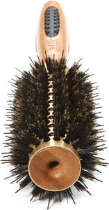 Bass Brushes | Brosse à cheveux ronde Style &amp; Condition | Poils 100 % naturels + picots en nylon | Manche en bambou pur | Petit corps ionique en tourmaline | Modèle 203