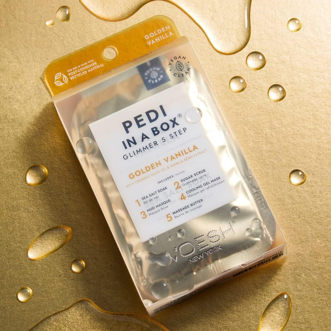 VOESH Pedi in a Box Glimmer 5 Step - Golden Vanilla
