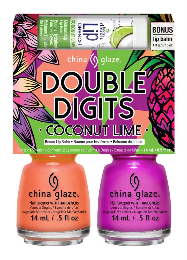 CHINA GLAZE DOUBLE DIGITS W/COCONUT LIME LIP BALM