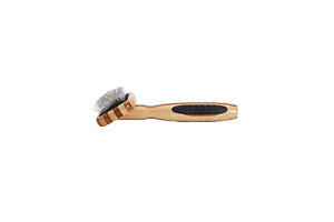 Bass Brushes | Brosse démêlante pour animaux | Tige en alliage | Manche en bambou pur | Style lisse | Finition rayée | Modèle A27-SB