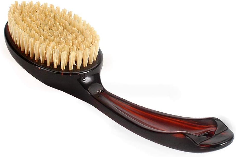 Brush - Short Tortoise Shell Handle 100% Wild Boar Medium Wet / Dry Bass Brushes by Bass Brushes