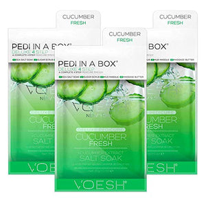 Voesh New York Pedi in a Box Deluxe 4 Step, Cucumber Fresh, 3 Count