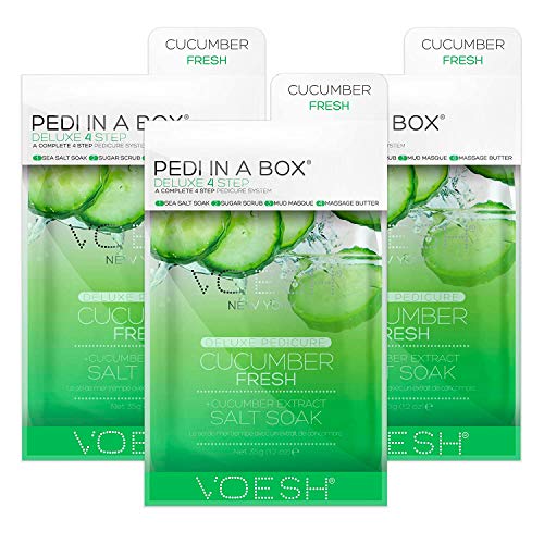 Voesh New York Pedi in a Box Deluxe 4 Step, Cucumber Fresh, 3 Count