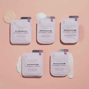 VOESH PEDI EN BOÎTE 5 ÉTAPES O2 FIZZ - SORBET FRAMBOISE