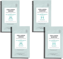 Load image into Gallery viewer, Voesh Collagen Gloves and Socks - Peppermint Oil - 4 Pack, 2 Pack of Gloves and 2 Pack of Socks
