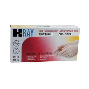 H-RAY VINYL GLOVES/100 BOX  MEDIUM