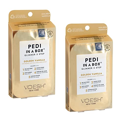 VOESH Pedi in a Box Glimmer - Vanille dorée, paquet de 2