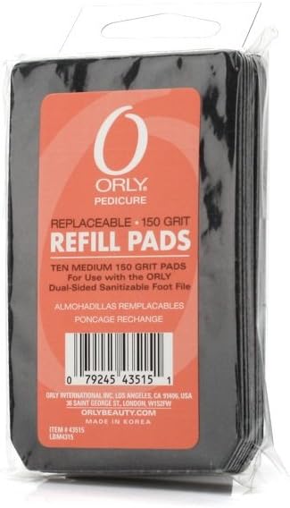 Tampons de rechange pour limes à pieds Orly, grain 150, 10 unités