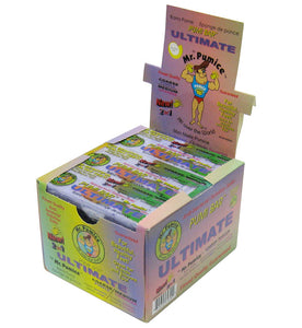 Mr. Pumice Ultimate Pumi Bar (boîte de 12) : Pierre à pédicure 2 en 1 pour éliminer les callosités et lime à pieds pour des pieds et des talons lisses, double grain (moyen + grossier)