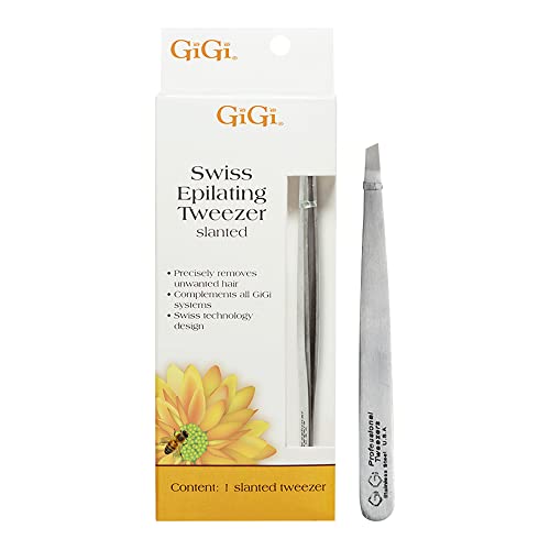 Gigi Slanted Tweezer for Ingrown Hair and Stubble Removal, 1 Count