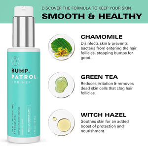Bump Patrol For Her - Calm & Hydrating Aftershave for Women - Razor Bumps, Razor Burn, and Ingrown Hair Treatment for Bikini Area, Underarms, and Legs - 4oz