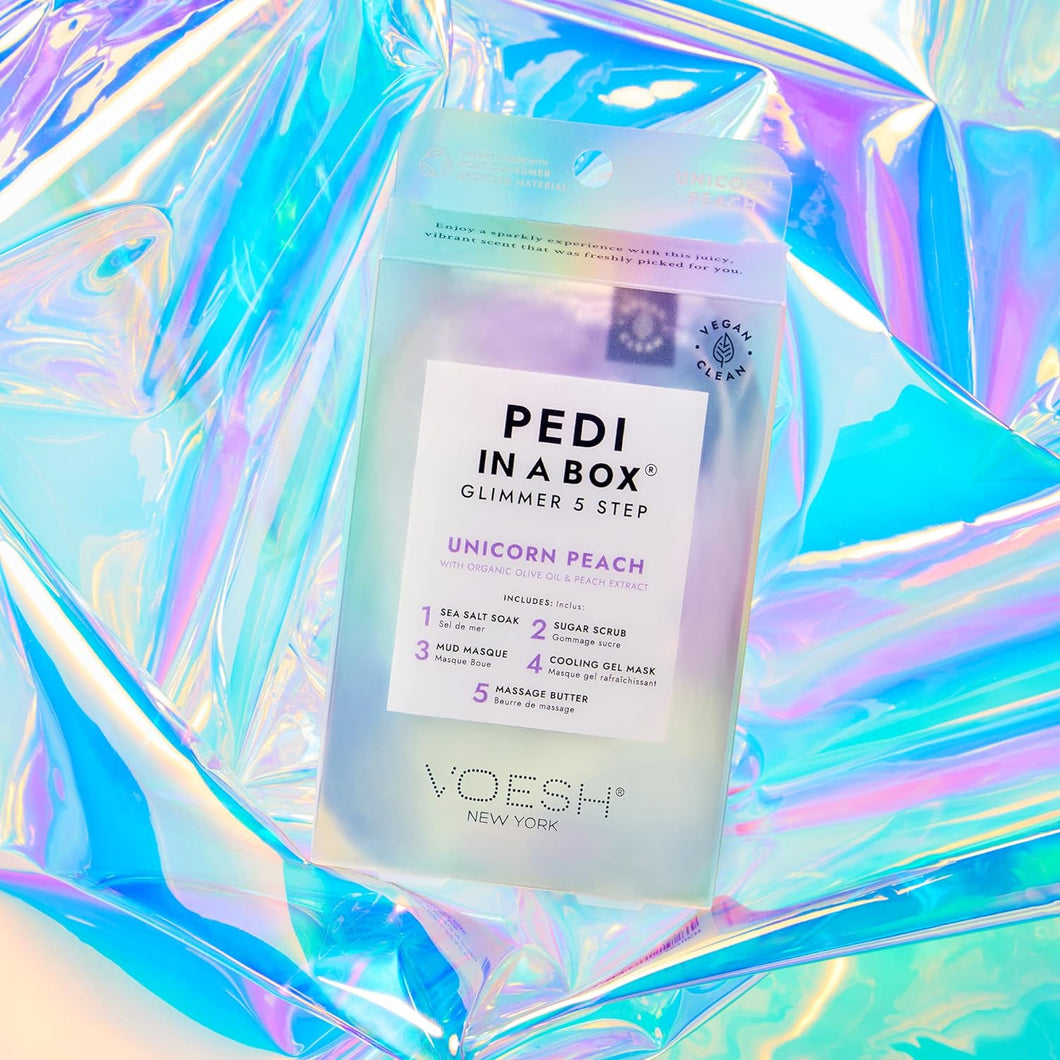 VOESH Pedi in a Box Glimmer 5 Step - Unicorn Peach
