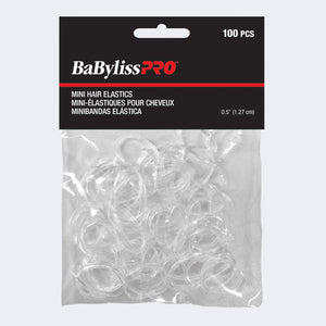 BabylissPRO TRANSPARENT MINI HAIR ELASTICS - 100  - BESMINIELASUCC