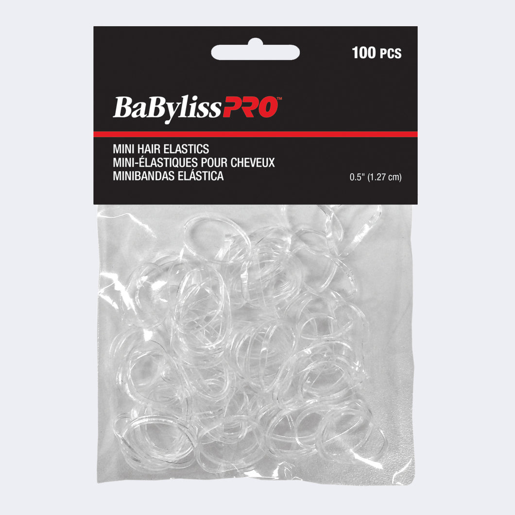 BabylissPRO TRANSPARENT MINI HAIR ELASTICS - 100  - BESMINIELASUCC
