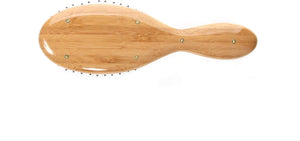 Brosse à cheveux Bass Brushes pour coiffer et démêler | Tige en alliage 100 % premium | Manche en bambou pur | Petite brosse ovale | Finition foncée | Modèle 801 - DB