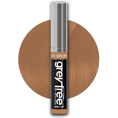 Greyfree Root Cover Up Gray Concealer. Temporary hair color mascara. Touch-Up cover gray hairlines brows & men s beards (Ash-Brown)