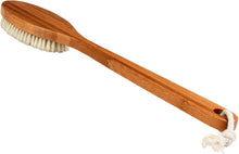 Load image into Gallery viewer, Brush - Deluxe Long Handle 100% Wild Boar Firm Body Brush Wet / Dry One Piece Ba by Bass Brushes

