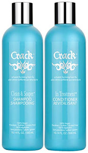Crack : Shampooing protecteur nettoyant et savonneux à brillance améliorée avec revitalisant protecteur sans rinçage, 283 g chacun