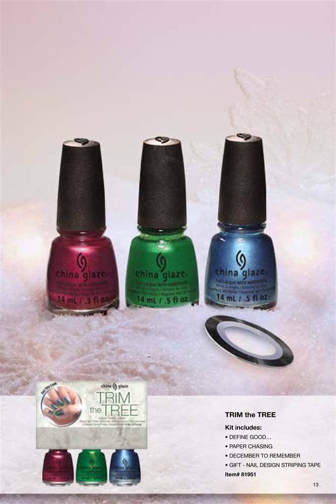 CHINA GLAZE TRIM THE TREE TRIO X-MAS 2014