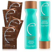 Load image into Gallery viewer, Malibu C Hard Water Wellness kit Hard Water Wellness Shampoo 9 oz Conditioner 9 oz Treatments 5 grams
