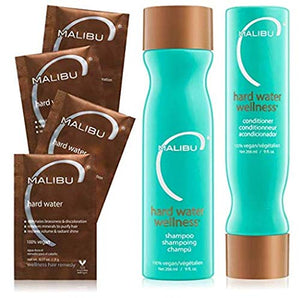 Malibu C Hard Water Wellness kit Hard Water Wellness Shampoo 9 oz Conditioner 9 oz Treatments 5 grams