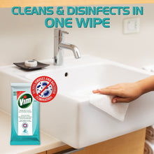 Load image into Gallery viewer, Vim Power And Shine Multi-Purpose Disinfectant-Sanitizer Wipes, 99.99% Virus and Bacteria Elimination, Ocean Scent, 30 Count

